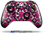 Decal Skin Wrap fits Microsoft XBOX One Wireless Controller Pink Skulls and Stars