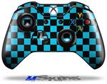 Decal Skin Wrap fits Microsoft XBOX One Wireless Controller Checkers Blue