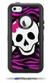 Pink Zebra Skull - Decal Style Vinyl Skin fits Otterbox Defender iPhone 5C Case (CASE SOLD SEPARATELY)