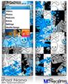 iPod Nano 4G Skin - Checker Skull Splatter Blue