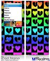 iPod Nano 4G Skin - Love Heart Checkers Rainbow