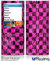 iPod Nano 4G Skin - Pink Checkerboard Sketches