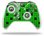 WraptorSkinz Decal Skin Wrap Set works with 2016 and newer XBOX One S / X Controller Criss Cross Green (CONTROLLER NOT INCLUDED)