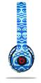 WraptorSkinz Skin Decal Wrap compatible with Beats Solo 2 and Solo 3 Wireless Headphones Skull And Crossbones Pattern Blue (HEADPHONES NOT INCLUDED)