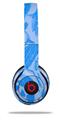 WraptorSkinz Skin Decal Wrap compatible with Beats Solo 2 and Solo 3 Wireless Headphones Skull Sketches Blue (HEADPHONES NOT INCLUDED)
