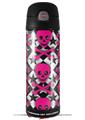 Skin Decal Wrap for Thermos Funtainer 16oz Bottle Pink Skulls and Stars (BOTTLE NOT INCLUDED) by WraptorSkinz