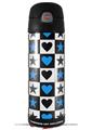 Skin Decal Wrap for Thermos Funtainer 16oz Bottle Hearts And Stars Blue (BOTTLE NOT INCLUDED) by WraptorSkinz