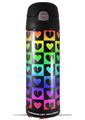 Skin Decal Wrap for Thermos Funtainer 16oz Bottle Love Heart Checkers Rainbow (BOTTLE NOT INCLUDED) by WraptorSkinz