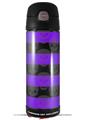 Skin Decal Wrap for Thermos Funtainer 16oz Bottle Skull Stripes Purple (BOTTLE NOT INCLUDED) by WraptorSkinz