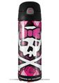 Skin Decal Wrap for Thermos Funtainer 16oz Bottle Pink Bow Princess (BOTTLE NOT INCLUDED) by WraptorSkinz