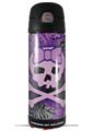 Skin Decal Wrap for Thermos Funtainer 16oz Bottle Purple Girly Skull (BOTTLE NOT INCLUDED) by WraptorSkinz