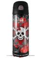 Skin Decal Wrap for Thermos Funtainer 16oz Bottle Emo Skull Bones (BOTTLE NOT INCLUDED) by WraptorSkinz