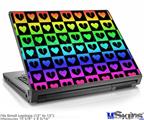 Laptop Skin (Small) - Love Heart Checkers Rainbow