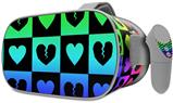 Decal style Skin Wrap compatible with Oculus Go Headset - Love Heart Checkers Rainbow (OCULUS NOT INCLUDED)