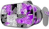 Decal style Skin Wrap compatible with Oculus Go Headset - Purple Checker Skull Splatter (OCULUS NOT INCLUDED)