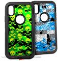 2x Decal style Skin Wrap Set compatible with Otterbox Defender iPhone X and Xs Case - Skull Camouflage (CASE NOT INCLUDED)