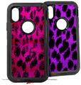 2x Decal style Skin Wrap Set compatible with Otterbox Defender iPhone X and Xs Case - Pink Distressed Leopard (CASE NOT INCLUDED)