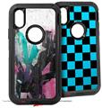 2x Decal style Skin Wrap Set compatible with Otterbox Defender iPhone X and Xs Case - Graffiti Grunge (CASE NOT INCLUDED)