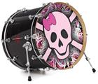 Vinyl Decal Skin Wrap for 22" Bass Kick Drum Head Pink Skull - DRUM HEAD NOT INCLUDED