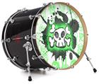Vinyl Decal Skin Wrap for 22" Bass Kick Drum Head Cartoon Skull Green - DRUM HEAD NOT INCLUDED