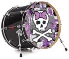 Decal Skin works with most 26" Bass Kick Drum Heads Princess Skull Purple - DRUM HEAD NOT INCLUDED