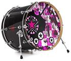Decal Skin works with most 26" Bass Kick Drum Heads Pink Star Splatter - DRUM HEAD NOT INCLUDED