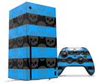 WraptorSkinz Skin Wrap compatible with the 2020 XBOX Series X Console and Controller Skull Stripes Blue (XBOX NOT INCLUDED)