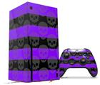 WraptorSkinz Skin Wrap compatible with the 2020 XBOX Series X Console and Controller Skull Stripes Purple (XBOX NOT INCLUDED)