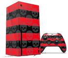 WraptorSkinz Skin Wrap compatible with the 2020 XBOX Series X Console and Controller Skull Stripes Red (XBOX NOT INCLUDED)