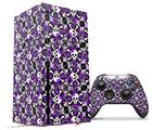 WraptorSkinz Skin Wrap compatible with the 2020 XBOX Series X Console and Controller Splatter Girly Skull Purple (XBOX NOT INCLUDED)