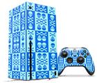 WraptorSkinz Skin Wrap compatible with the 2020 XBOX Series X Console and Controller Skull And Crossbones Pattern Blue (XBOX NOT INCLUDED)