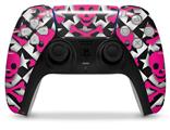 WraptorSkinz Skin Wrap compatible with the Sony PS5 DualSense Controller Pink Skulls and Stars (CONTROLLER NOT INCLUDED)