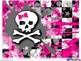 Poster 24"x18" - Girly Pink Bow Skull
