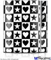 Sony PS3 Skin - Hearts And Stars Black and White