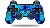 Sony PS3 Controller Decal Style Skin - Blue Star Checkers (CONTROLLER NOT INCLUDED)