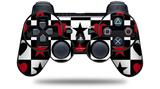 Sony PS3 Controller Decal Style Skin - Hearts and Stars Red (CONTROLLER NOT INCLUDED)