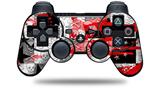 Sony PS3 Controller Decal Style Skin - Checker Skull Splatter Red (CONTROLLER NOT INCLUDED)