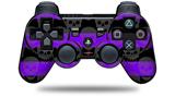Sony PS3 Controller Decal Style Skin - Skull Stripes Purple (CONTROLLER NOT INCLUDED)