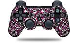 Sony PS3 Controller Decal Style Skin - Splatter Girly Skull Pink (CONTROLLER NOT INCLUDED)