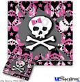Decal Skin compatible with Sony PS3 Slim Pink Bow Skull