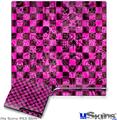 Decal Skin compatible with Sony PS3 Slim Pink Checkerboard Sketches