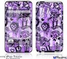iPod Touch 4G Decal Style Vinyl Skin - Scene Kid Sketches Purple