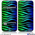 iPhone 4 Decal Style Vinyl Skin - Rainbow Zebra (DOES NOT fit newer iPhone 4S)