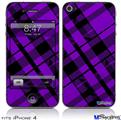 iPhone 4 Decal Style Vinyl Skin - Purple Plaid (DOES NOT fit newer iPhone 4S)