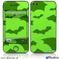 iPhone 4 Decal Style Vinyl Skin - Deathrock Bats Green (DOES NOT fit newer iPhone 4S)