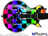 Guitar Hero III Wii Les Paul Skin - Rainbow Checkerboard