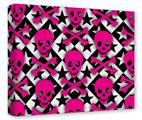 Gallery Wrapped 11x14x1.5  Canvas Art - Pink Skulls and Stars