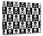 Gallery Wrapped 11x14x1.5  Canvas Art - Skull Checkerboard