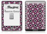 Splatter Girly Skull Pink - Decal Style Skin (fits 4th Gen Kindle with 6inch display and no keyboard)