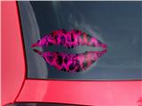 Lips Decal 9x5.5 Pink Distressed Leopard